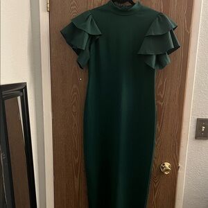 SHEIN Dark Green Long Sleeve Dress